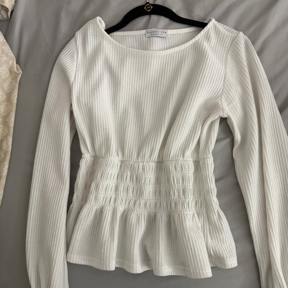 Elegant White Long Sleeve Top